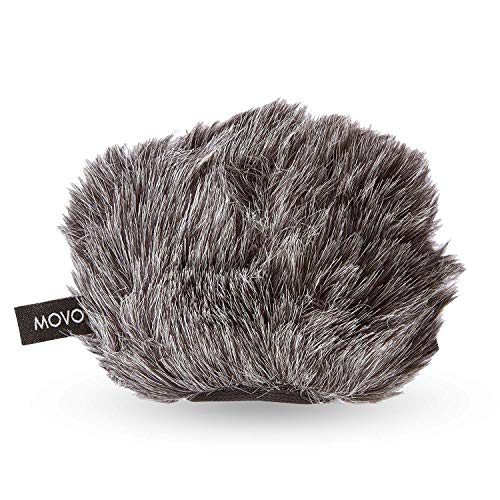 Movo WS-G9 Furry Outdoor Microphone Windscreen Muff, Dark Gray | Portable Digital Recorders up to 3" X 1.5" (W x D), Fits Zoom H4n, H4n PRO, H5, H6, Fits Tascam DR-40, DR-05, DR-07