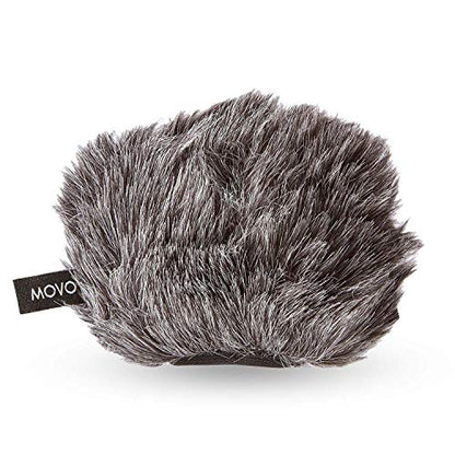 Movo WS-G9 Furry Outdoor Microphone Windscreen Muff, Dark Gray | Portable Digital Recorders up to 3" X 1.5" (W x D), Fits Zoom H4n, H4n PRO, H5, H6, Fits Tascam DR-40, DR-05, DR-07