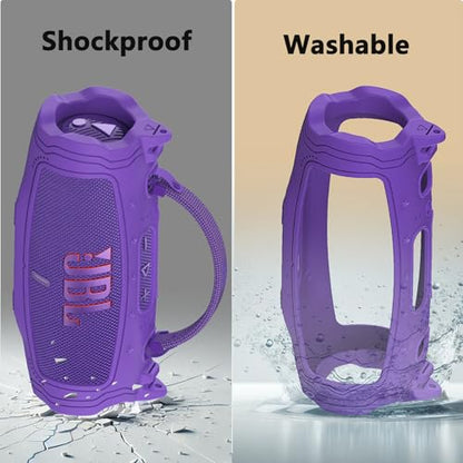 Silicone Cover Case for JBL Charge 6 Portable Bluetooth Speaker - color: Purple