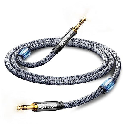 Aux Cable-3.5mm Audio Cable with Magnetic Ring Supports [Hi-Fi,Shielded] Nylon Braided 3.5mm Male to Male AUX Cord Auxiliary Adapter Compatible with Car/Home Stereos, Speaker,Headphones-6.6FT - size: 6.6FT/2M