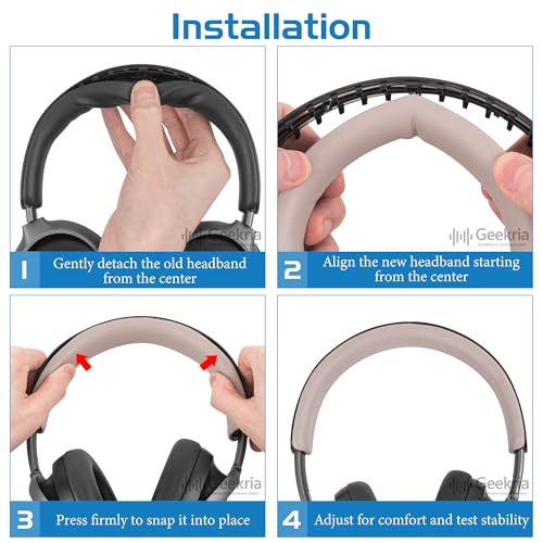 Geekria Protein Leather Headband Pad Compatible with Bose QuietComfort Ultra Headphones, Replacement Band Repair Part (White) - color: White