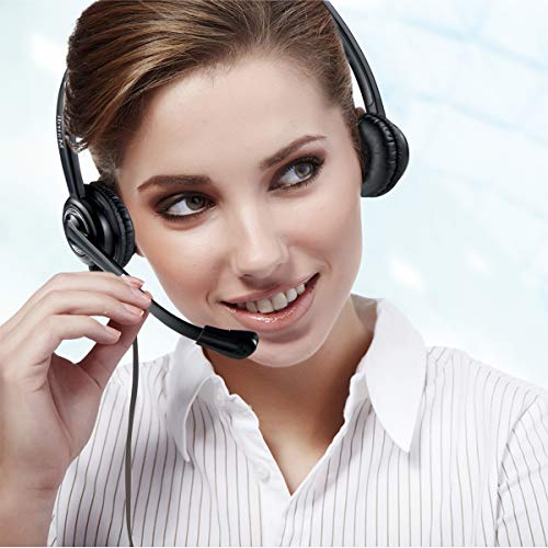 MAIRDI Cell Phone Headset with Microphone Noise Canceling, PC Laptop Headset 3.5mm Jack for Office Work, Phone Headset for iPhone Computer Samsung Androids Tablets Skype Teams Video Conference - style: Mono 612