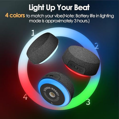 Dual Bluetooth Speaker Set with TWS & Magnetic Base Wireless Speakers - color: Black