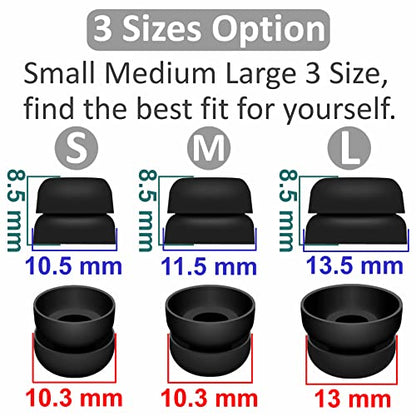 6 Pairs Double Flange Compatible with Beats Fit Pro Ear Tips Buds, S/M/L 3 Size Replacement Noise Reduce Silicone Wing Eartips Earbuds Earplug Fit in Case for Beat Fit Pro - White