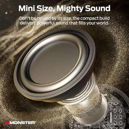 Monster Ripple Shower Bluetooth Speakers, IPX8 Waterproof Shower Speaker, Bluetooth 6.0 with Wireless Stereo Pairing and Hands-Free Calling, Portable Outdoor Speakers, Black