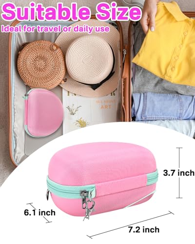 RAIACE Hard Travel Storage Case Compatible with iClever BTH12 / BTH26 / IMYB/JoySpark-T5 / Candy Bila BH03 Headphones, Protective Carrying Bag. (case only) - Pink - color: Pink