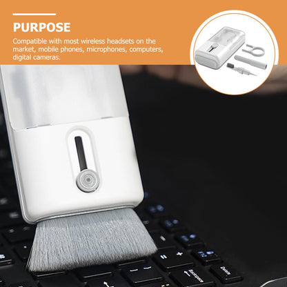 SUPVOX 1Set Multifunctional Earphone Cleaning Kit Durable Brush Cloth for Headphones Mobile Phones Computers and Cameras Deep Cleaning Tools with Soft Bristles for Dust