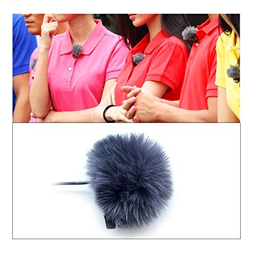 Lavalier Wind Muff 2 Pack Lapel Microphone Wind Muff 0.2/0.4 Inch Furry Lav Windscreen Windproof Wind Screen (0.2inch, Gray) - color: Gray, size: 0.2inch 2pcs