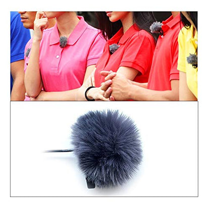 Lavalier Wind Muff 2 Pack Lapel Microphone Wind Muff 0.2/0.4 Inch Furry Lav Windscreen Windproof Wind Screen (0.2inch, Gray) - color: Gray, size: 0.2inch 2pcs