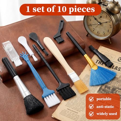 Keyboard Cleaner, 10 Pcs Mini Anti Static Laptop Cleaning Kit | Nylon Dust Brushes for Keyboard, Computer Motherboard, Fans, Camera & Small Spaces Electronic Devices