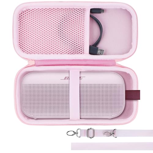 Lebakort Hard Case Compatible with Bose SoundLink Flex 2nd Gen/Bose SoundLink Flex Portable Speaker, Petal Pink Case - color: Petal Pink Case
