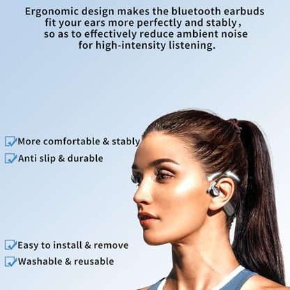 Earbud Tips Soft Anti Slip Washable Reusable Silicone Fit Most In-Ear Earbuds (Inner Hole 3.8mm-5.1mm) 18pcs S M L - color: color-38