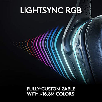 Logitech G935 LIGHTSYNC RGB Wireless Gaming Headset - Black/Blue | DTS:X, LIGHTSYNC RGB lighting