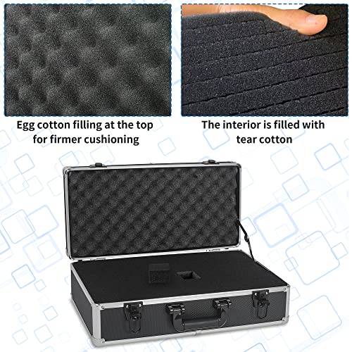 20 Inch Hard Carrying Case | Ideal for Wireless Mic System Storage & Camera Gear Transportation, Aluminum Alloy Sturdy Build, Customizable Pre-Diced Foam - size: Inner：19.6''X 9.6''X 5.6''