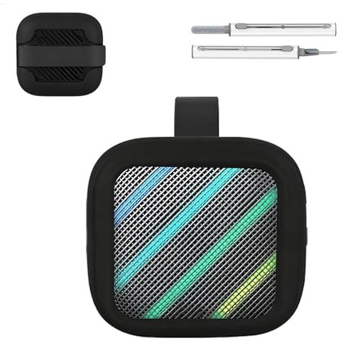 Silicone Case for Anker Soundcore Boom Go 3i Portable Bluetooth Speaker, Full Protective Skin Cover with Cleaner Kit,Charging with Case,Black - color: Black