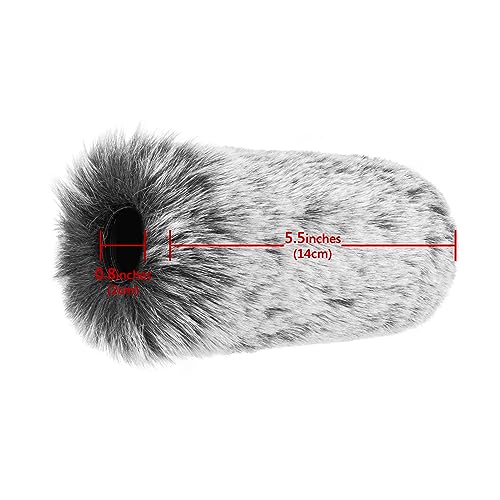 Geekria for Creators Furry Windscreen for 0.8'' (20mm) Diameter Shotgun Microphone, Mic DeadCat Wind Cover Muff, Fluff Cover Windshield Compatible with BOYA, Rode (14cm / 2 Pack)