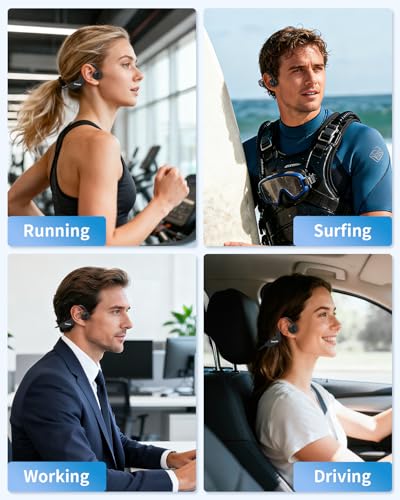 Swimming Headphones,Bone Conduction Headphones Bluetooth 5.3,IP68 Waterproof,32G Memory Sports Headphone,Underwater Headphone with MP3-Player for Swim,Open Earphones for Swimming Running