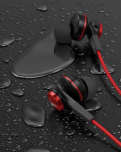 Thore iPhone Earphones (Apple MFi Certified) V120 in Ear Wired Lightning Earbuds (Sweat/Water Resistant) Headphones with Mic/Volume Remote for iPhone 12/13/14 Pro Max - Red - color: Red
