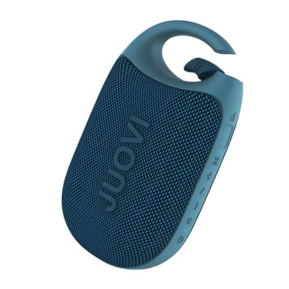 JUOVI Clip Portable Bluetooth Speaker Wireless,Stereo Sound,24H Playtime,Loud Volume,Bluetooth 5.3 Connectivity,IP68 Waterproof,Built-in Carabiner,Speaker for Beach,Room,and Outdoor Travel (Blue) - color: Blue