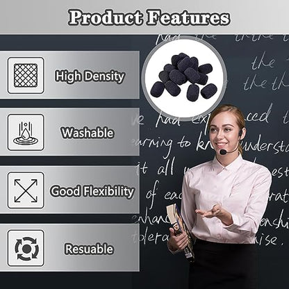 Headset Microphone Covers Foam, Lapel Headset Microphone Windscreen Sponge Foam Microphone Windscreen Mini Foam Cover for Variety of Headset Microphone Noise Reduction (5pcs) - size: 5pcs