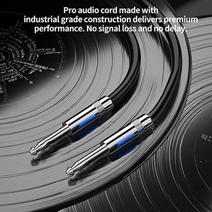 2-Pack 6ft 1/4" TS Cable Pro Audio Stereo Interconnect Instrument Cord - size: 6 Feet