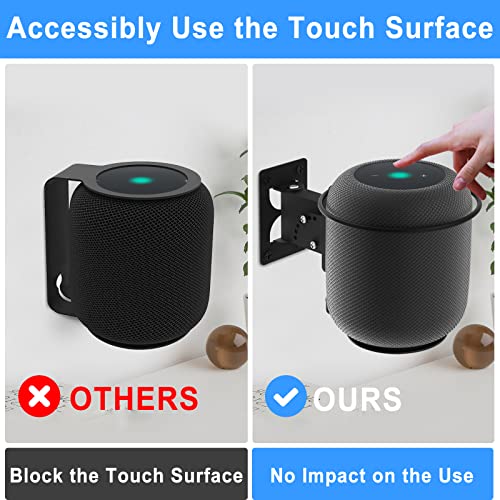 Heavy Duty 2-Pack Speaker Wall Mount for HomePod 1st Wall Mount, Adjustable Swivel & Tilt Mounts for HomePod Gen 1, for HomePod 1st Mounting Brackets with Hardware Kit (Black) - color: Black