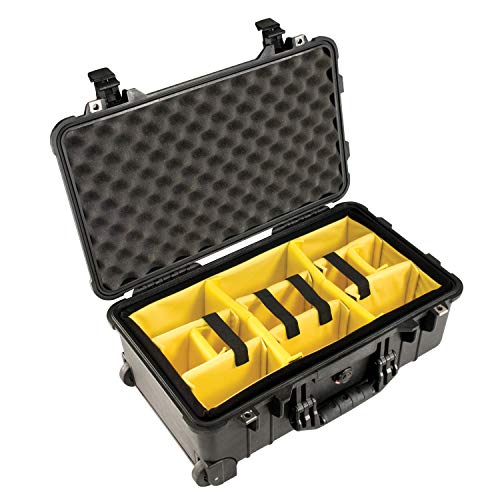 Pelican 1510 Case with Padded Dividers (Black) | Watertight Pelican 1510 case with wheels and padded dividers for travel, photography and equipment protection - color: Black, style: With Padded Dividers