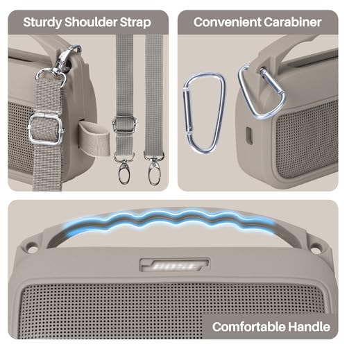 Lebakort 2nd Gen Silicone Cover Compatible with Bose SoundLink Flex 2nd Gen/Bose SoundLink Flex Portable Speaker (Sandstone Cover) - color: Sandstone Cover