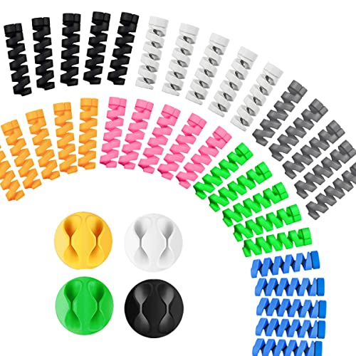 Charger Cable Protectors for iPhone 17 16 USB C Charging Cord Savers 35 PCS with Cable Clips 4 PCS, Silicone Cord End Identifiers for Headphone Laptop Cell Phone Accesories