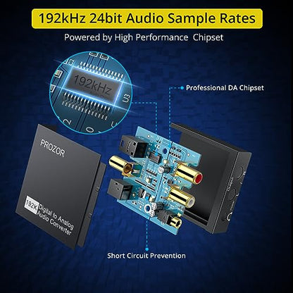 PROZOR 디지털 투 아날로그 오디오 컨버터 - size: Aluminum Alloy Shell, style: 2.0CH PCM