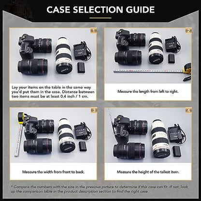 Lykus HC-5220 Hard Case with Wheels and Foam, Inner Size 19.09*12.68*8.66in | IP67 Waterproof, Pluckable Foam, Suitable for Cameras, Lenses, Electronic Equipment and More - size: HC-5220: 22.83x16.54x11.42 inch