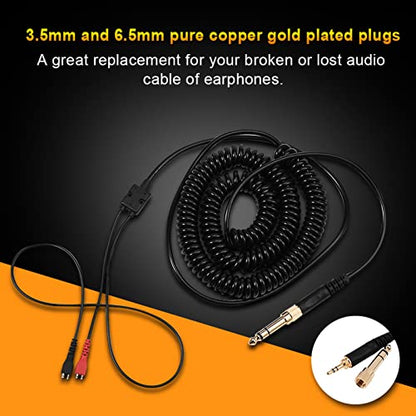 ciciglow for Sennheiser HD Headphones Replacement Coil Cable: Spring Wire for HD25/560/540/480/430 - High Definition Audio Transmission - Avoids Interference - Convenient to Store