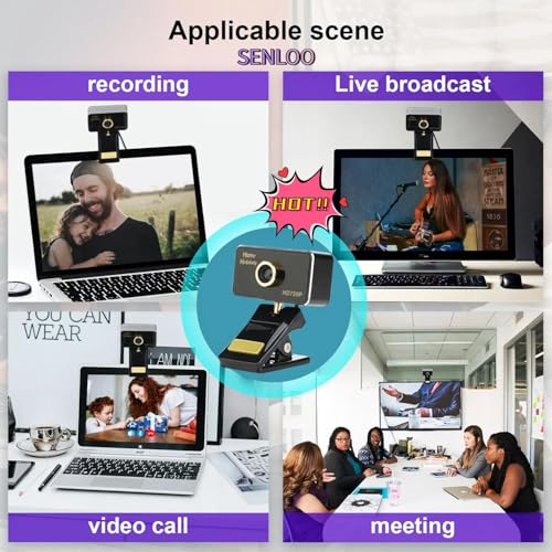 HD Webcam for PC - Computer Camera- 720P USB Webcam with Microphone - Web Camera for Desktop Computer - Web Cam for Online Calling/Video Conferencing, Zoom/Skype/Facetime/YouTube, Laptop/PC