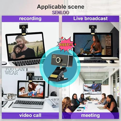 HD Webcam for PC - Computer Camera- 720P USB Webcam with Microphone - Web Camera for Desktop Computer - Web Cam for Online Calling/Video Conferencing, Zoom/Skype/Facetime/YouTube, Laptop/PC