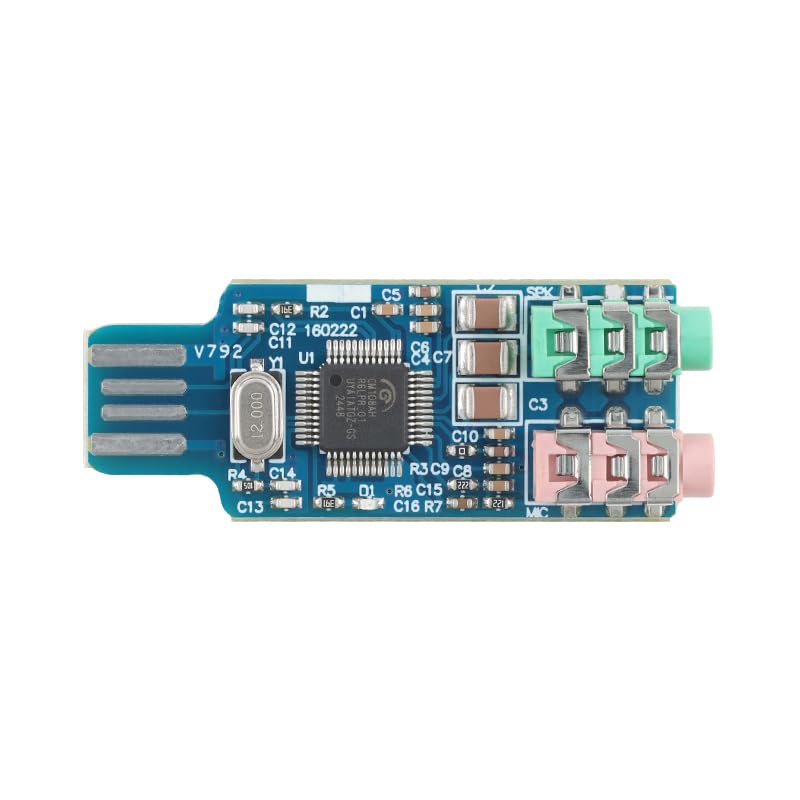 CM108 Drive-Free USB Sound Card for PC Laptop External Audio Adapter No Driver Required - color: CM108