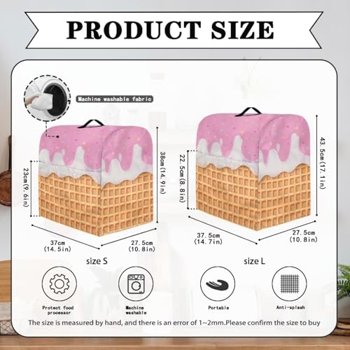 Stand Mixer Cover with Adjustable Drawstring, Cream Print Water Resistant Stand Blender Dust Cover Large Stnad Blender Cover Universal for Small Kitchen Appliances - color: Cream Print, size: S