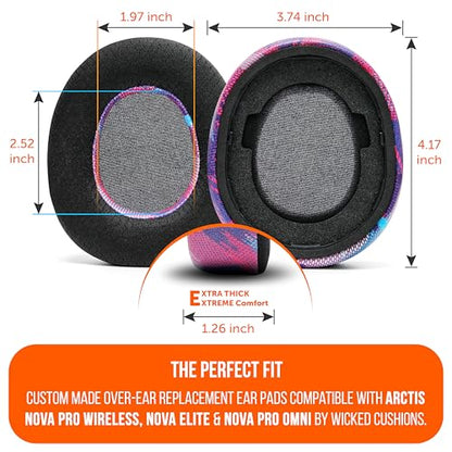 WC Freeze Nova Pro Wireless - Earpads for Arctis Nova Pro Wireless & More | Made by Wicked Cushions | Also fits SteelSeries Nova Elite & Nova Pro Omni(Doesn't Fit Other Models) | Speed Racer - color: Speed Racer