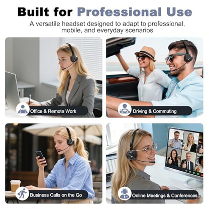 Bluetooth Headset with Microphone, Single Ear Wireless Headset for Cell Phones