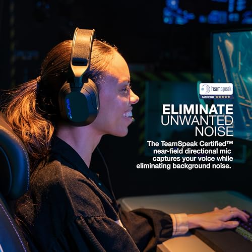 JLab Nightfall Wired Gaming Headset, 3.5mm, Black | for PC, Xbox, PS5, PS4, Nintendo Switch, 50mm Driver, Cloud Foam Cushions, Soundproof Inner Shelf, with Microphone