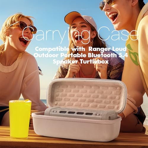 Hard Carrying Case for Turtlebox Ranger Speaker, Khaki | Travel Case & Protective Travel Case with Carabiner Hook & Handle, Shockproof Protective Speaker Storage Bag for Beach - color: Khaki Case