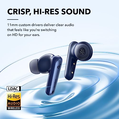 Soundcore by Anker Liberty 4 NC Wireless Earbuds | 98.5% Noise Reduction, Adaptive Noise Cancelling to Environment, Hi-Res Sound, 50H Battery, Wireless Charging, Bluetooth 5.3 - color: Navy Blue