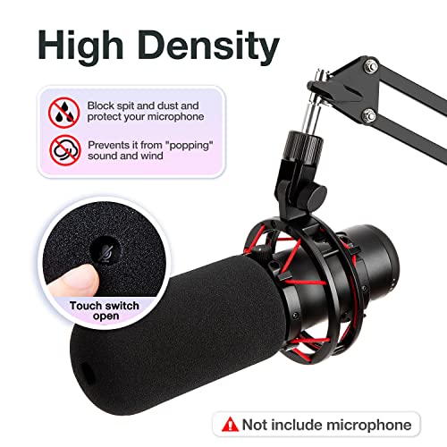 SUNMON Mic Pop Filter for HyperX QuadCast 2S, Foam Cover for QuadCast