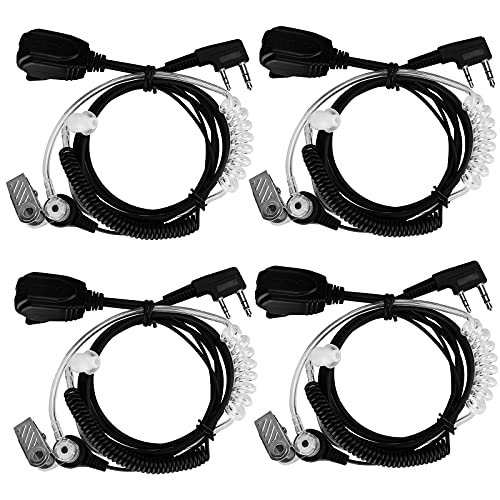 Retevis Walkie Talkie Earpiece, for RT22/RT68/RT21/H777/RT19/RT15 | Acoustic Tube, Coil, Compatible with Pxton, Baofeng, Kenwood 2 Way Radio, Security Walkie Talkie Headset(4 Pack)