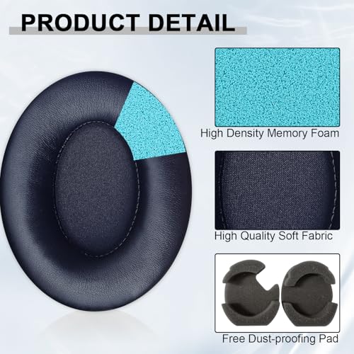Replacement Ear Pads for Sony WH-1000XM4 (WH1000XM4) Over-Ear Headphones, Ear Cushions, Headset Earpads, Ear Cups Cover with Soft Protein Leather (Blue) - color: Blue