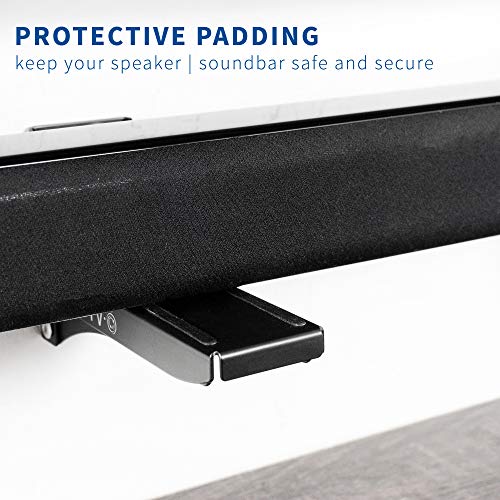 VIVO Steel Universal Dual Soundbar Wall Mount L Brackets, Adjustable Extending Speaker Arm Holders, Black, Mount-SPSB4