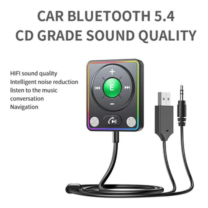 Bluetooth 5.4 Magnetic AUX Car Adapter - color: Green