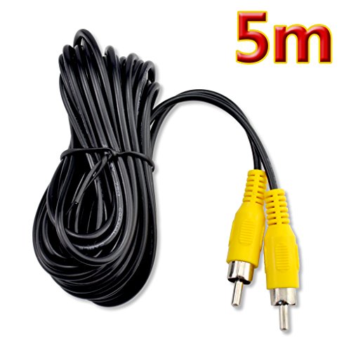 RCA Video Cable,Digital Audio Coaxial Cable with Male to Male Single Plug,A/V Extension Cord for Subwoofer Car Rear View Parking Buckup Camera,5M/16Feet - size: 5M
