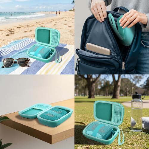 for JBL Go 5/4/3 Ultra Portable Speaker Hard Travel Case, Mint Green | Protective Storage Bag with Mesh Pocket & Hand Strap, Shockproof EVA Carrying Box, Soft Lining - color: Mint Green Case