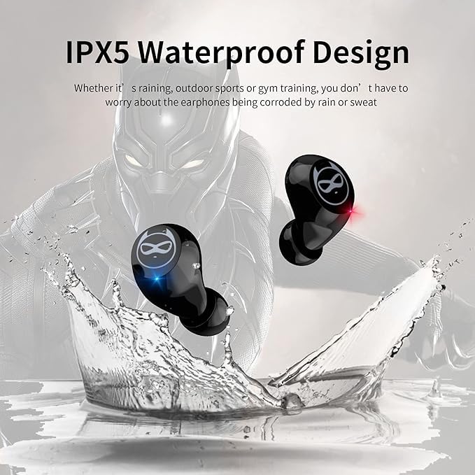 Kids Wireless Earbuds for Small Ears, Touch Control Headset Stereo Sound in-Ear Wireless Headphones, Bluetooth 5.0 Noise Reduction Earphones with Black Blue Cartoon Blinking EyesJE-08B_B87 - color: JE-08B_B87
