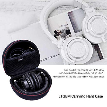 Headphone Case for Audio-Technica ATH-M30X / ATH-M50X / ATH-M40X / ATH-M50xBT2 / ATH-M50xBT2DS Headphones, Black | Hard Carrying Travel Case for Audio-Technica Headphone - color: 2.Black